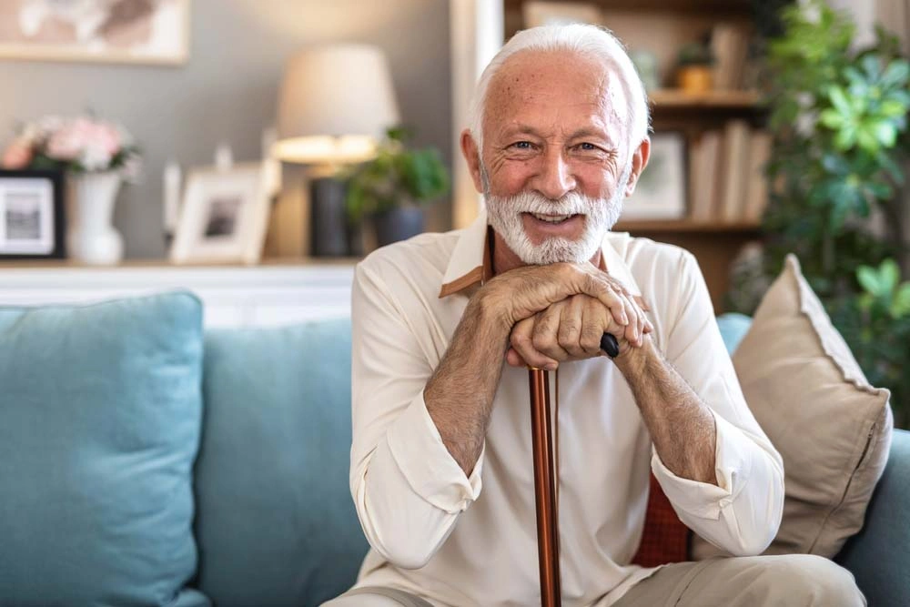 Smiling patient for dentures and partials